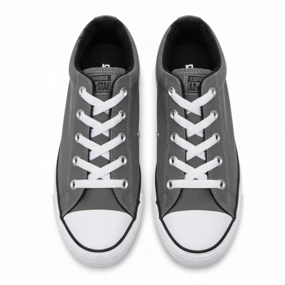 Converse Chuck Taylor Fleece Lined Low Top Sneakers Gray Kids 4